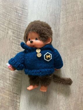 Monchichi Vintage Doll with M Sweater Sekiguchi